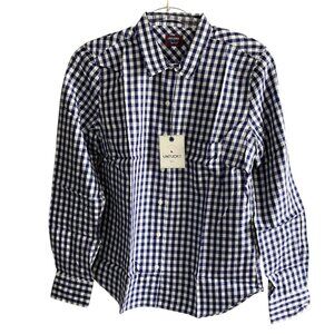 UNTUCKit Belleza Shirt size 8 in Blue White Gingham